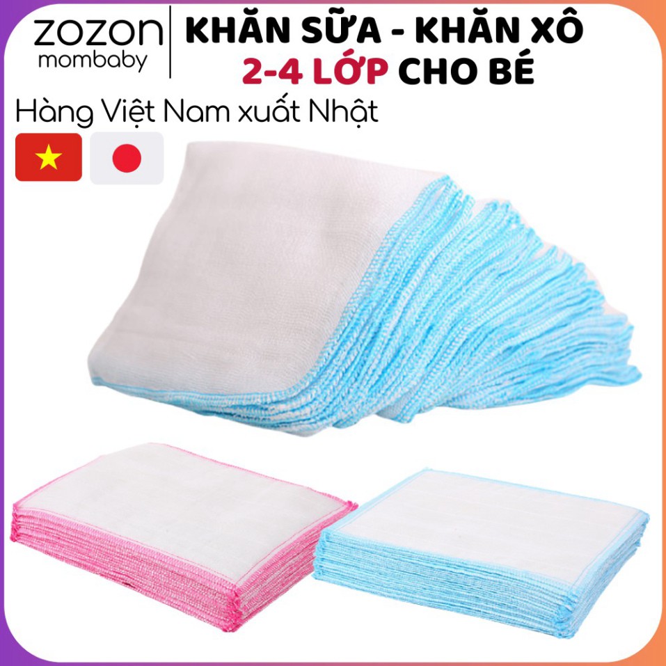 Khăn sữa xô cho bé, khăn mặt vải xô 2-3-4 lớp cho trẻ sơ sinh, lau sữa trớ mũi dãi, lau mặt và vệ sinh thân thể bé "