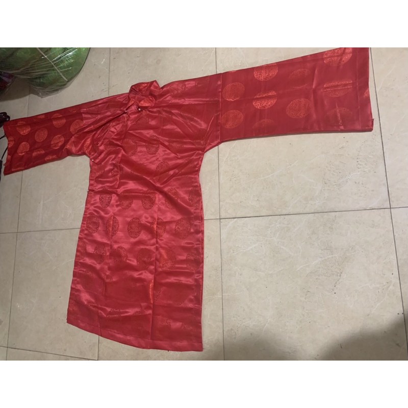 Áo tế, Áo lễ, Áo dâng hương. vải sài gòn loại phi đẹp in hoa thọ tay rộng 33cm