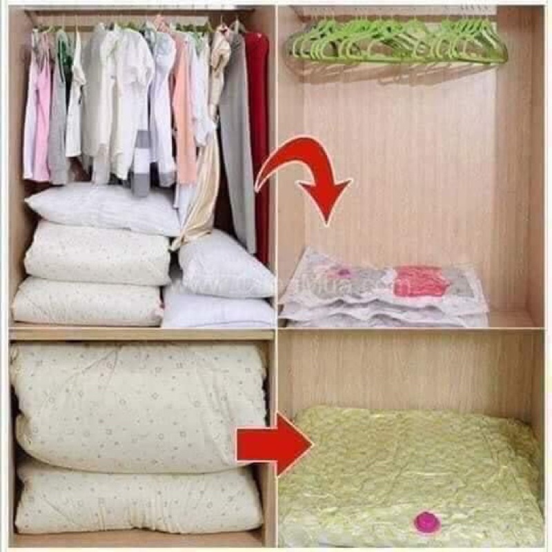 Bộ 8 túi hút chăn chân không kèm bơm tay