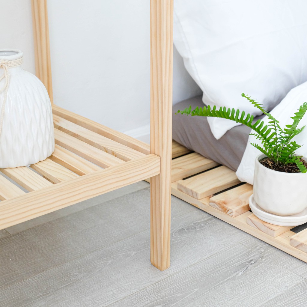 Kệ gỗ đầu Giường BEYOURs Glass shelf Natural - Sản phẩm Tặng Kèm Khi Mua Giường Acep - Nội Thất Phòng Ngủ