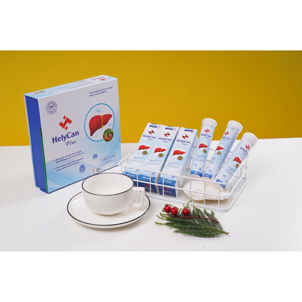 Helycan Plus Viên Sủi Hỗ Trợ Giải Độc Gan Hạ Men Gan - Tuýp 20 Viên