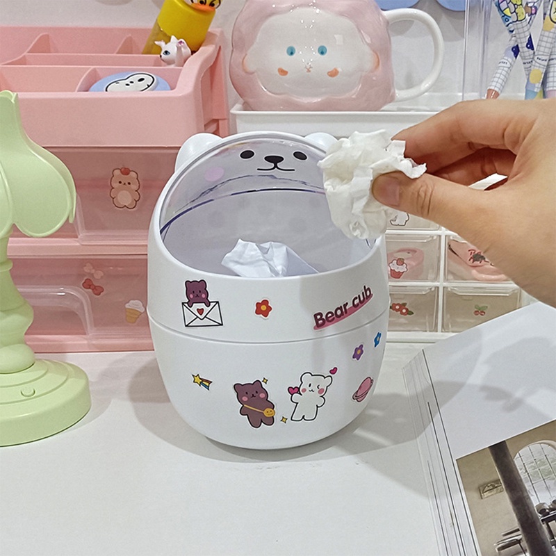 Thùng Rác Mini Để Bàn Họa Tiết Hoạt Hình Dễ Thương Tiện Dụng Cho Gia Đình/ Văn Phòng