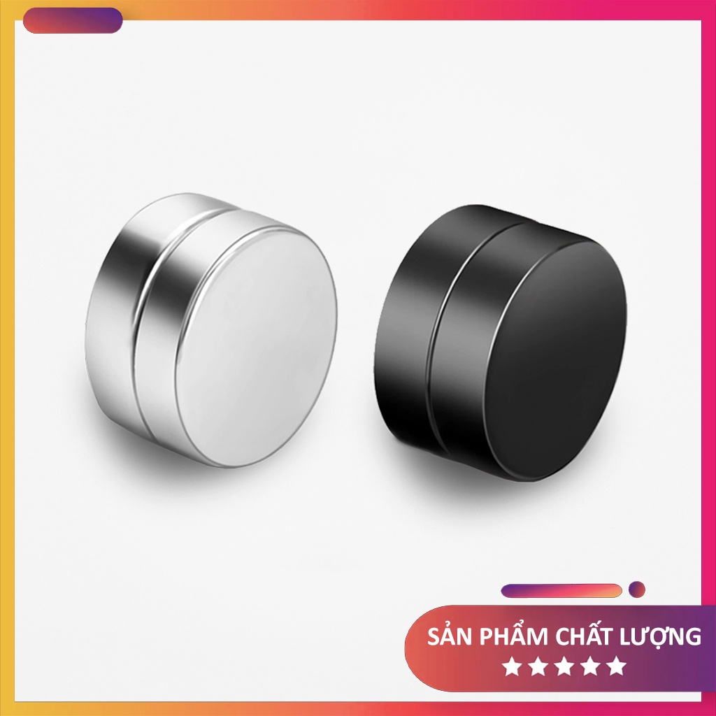 Khuyên tai nam châm, khuyên tai nam nữ mặt trơn bóng đẹp, bằng thép titan siêu bền không gỉ [ẢNH, VIDEO THẬT]
