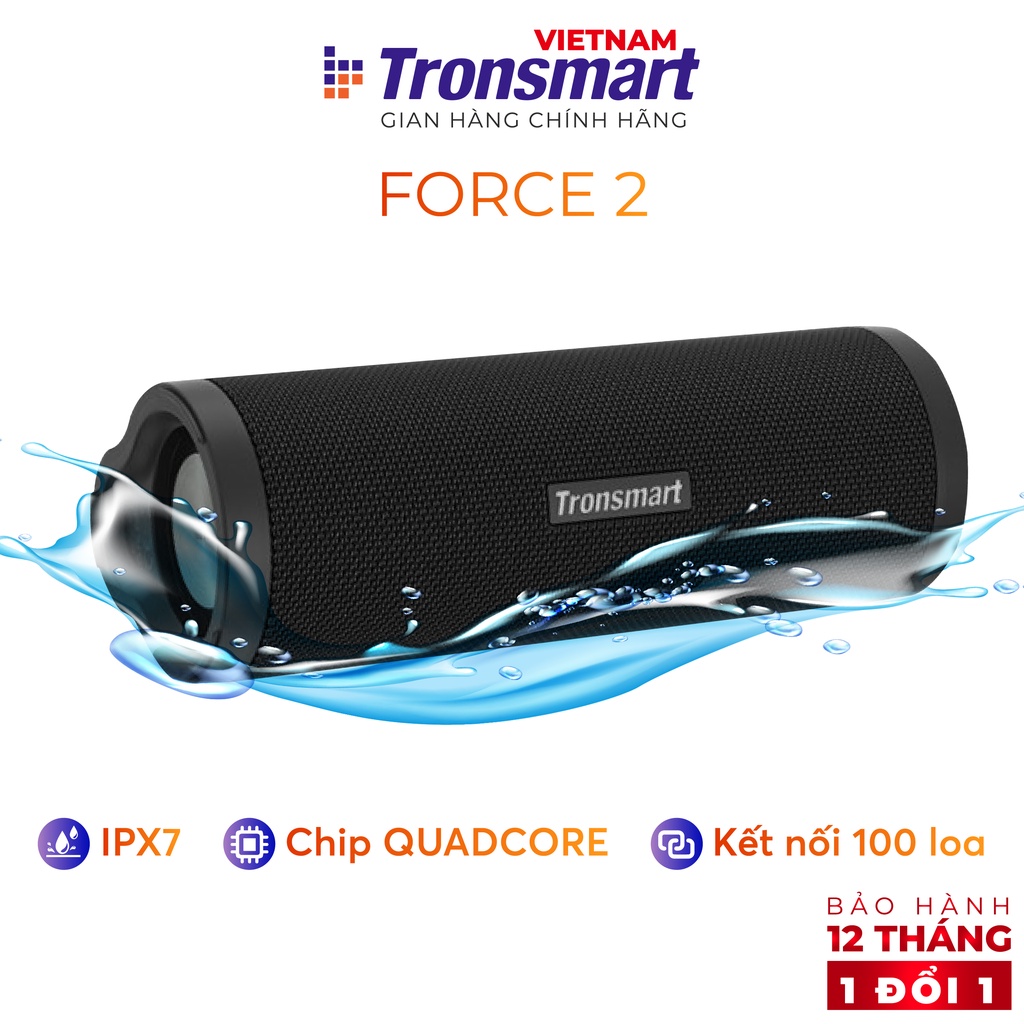 Loa Bluetooth 5.0 Tronsmart Force 2 TM-372360 - IPX7 - 30W - Chip Qualcomm QCC3021 - Hàng chính hãng