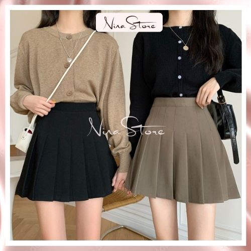 Chân Váy Xếp Ly NinaStore Dáng Xoè Chữ A Cạp Cao Phong Cách Tennis 03 Màu Basic Dễ Dàng Phối Đồ | BigBuy360 - bigbuy360.vn