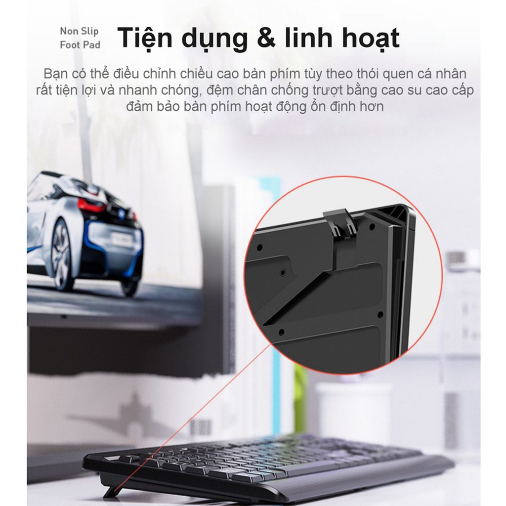 Bàn Phím Máy Tính Inphic v580 Có Dây Cho Máy Tính, Latop Chống Ồn BH 12T