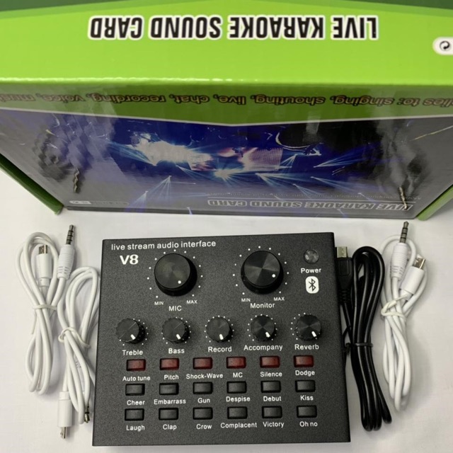 Combo thu âm livestream Mic SDRD SD-203 Card V8 có bluetooth kèm dây livestream dây lấy