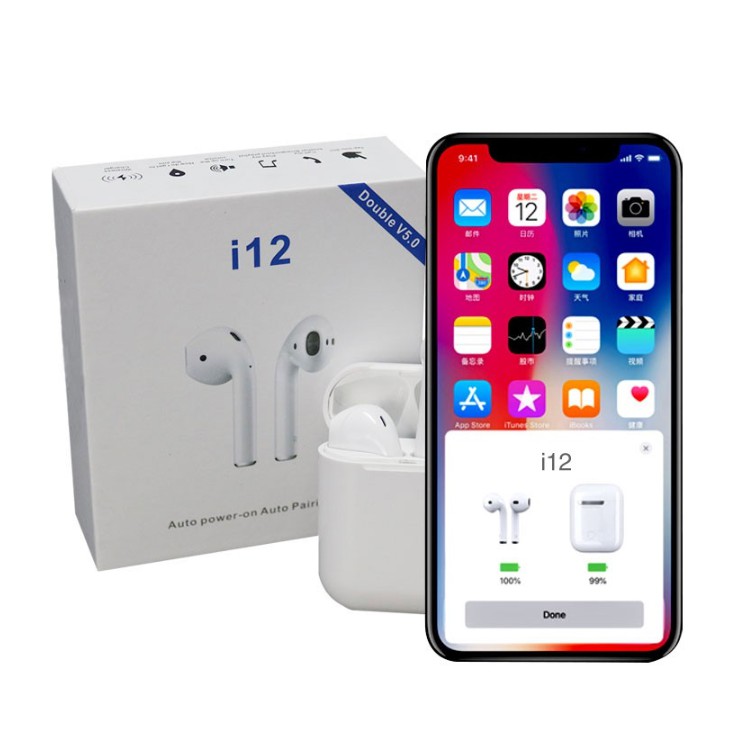 Tai Nghe Bluetooth I12 TWS 5.0 Kết Nối Không Dây Cảm Ứng