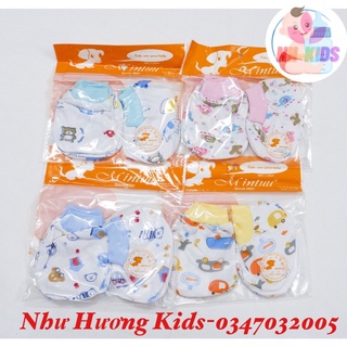 Set bao tay, bao chân cho bé sơ sinh cao cấp