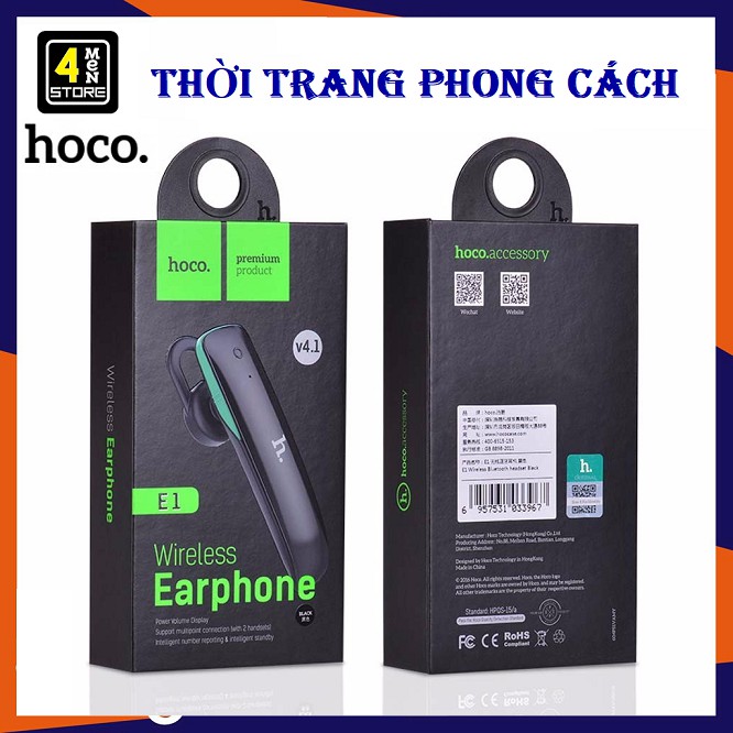 ⚡ Bán Chạy ⚡ Tai nghe Bluetooth Hoco E1 chuẩn 4.1 Chính Hãng - Siêu Chuẩn