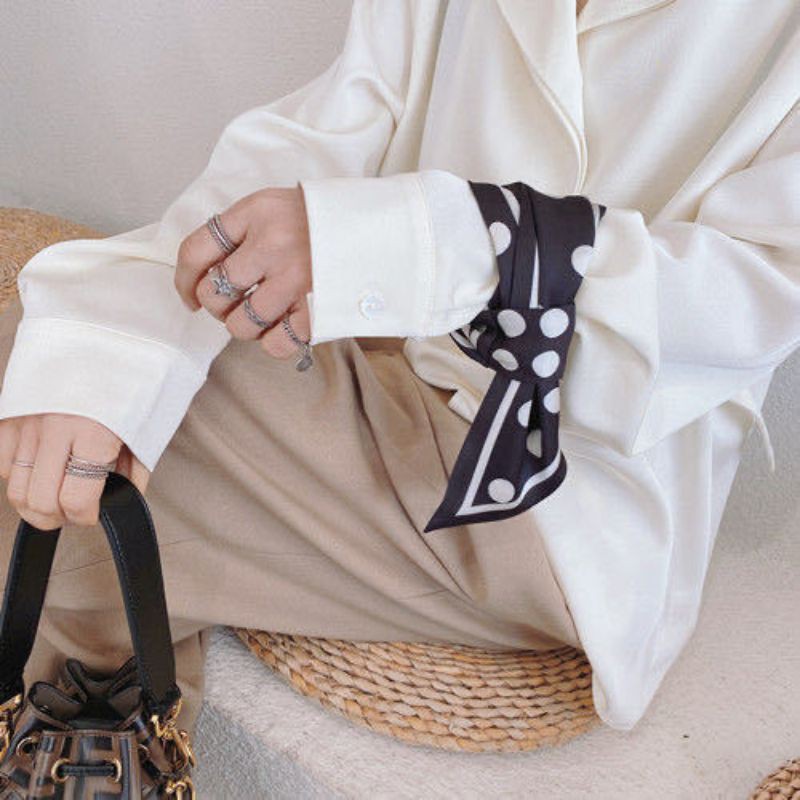 khăn lụa dự tiệc xuất Hàn phối nơ da năng, hàng loại1 | BigBuy360 - bigbuy360.vn