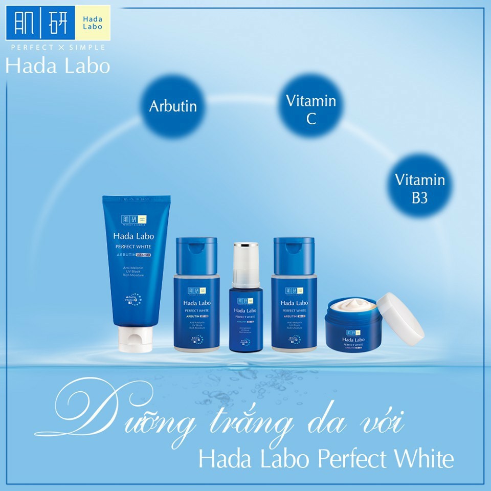 Bộ Sản Phẩm Dưỡng Trắng Da Tối Ưu Hada Labo Perfect White