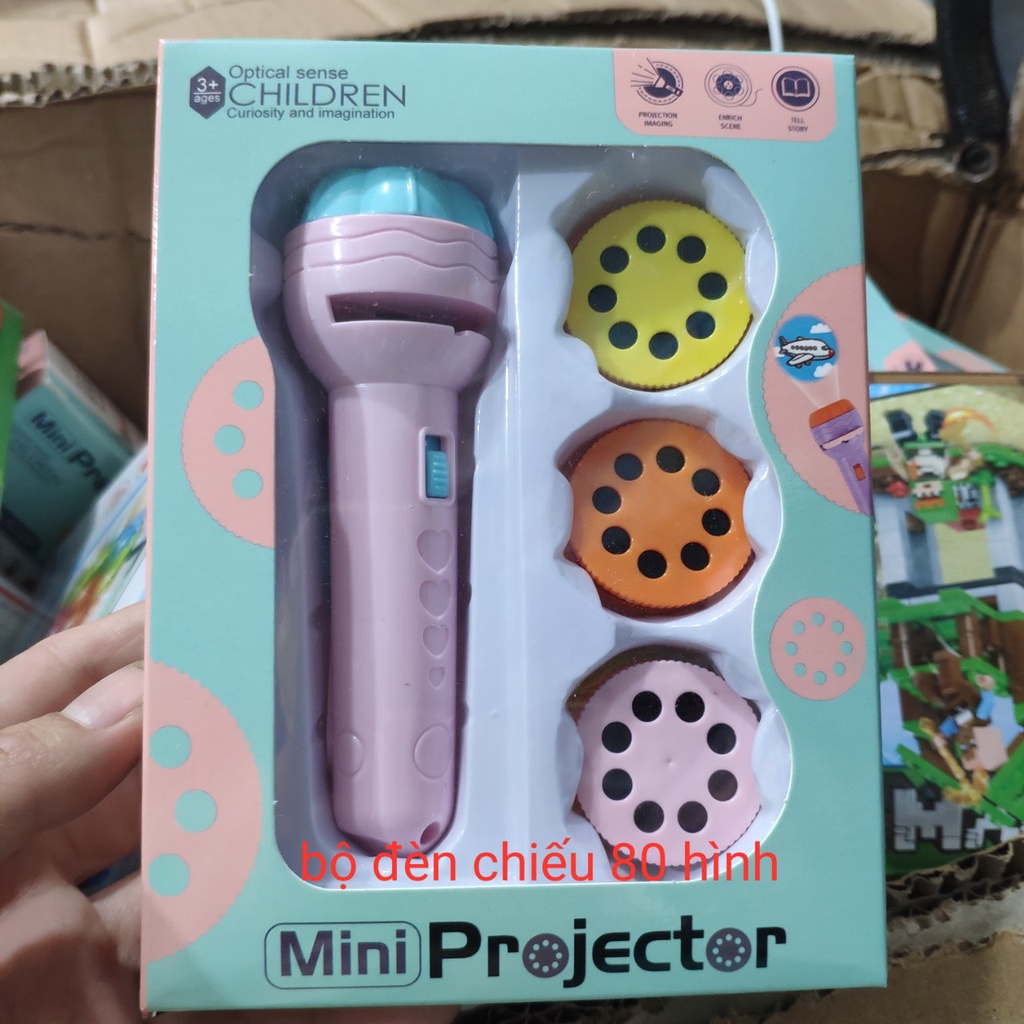 Bộ đèn pin chiếu 80 hình ngộ nghĩnh cho bé học hỏi khám phá
