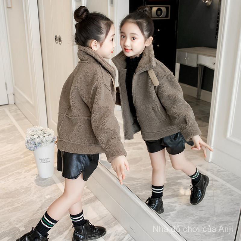 Fashion winter girl jacket with thick velvet material