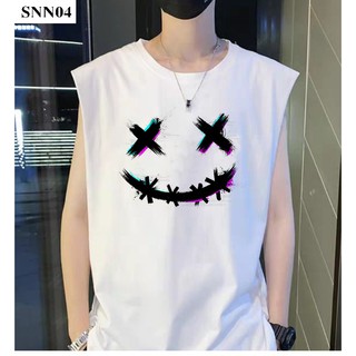 Áo Thun Sát Nách Nam In HÌnh Mặt Cười X.X Siêu Hot - SNN04