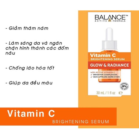 Tinh Chất Làm Sáng Da Balance Vitamin C Brightening Serum Glow & Radiance 30ml