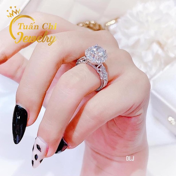 Nhẫn Bạc Nữ BẠC CAO CẤP Nhẫn Nữ Xi Kim Cao Cấp Gắn Đá Cao Sang Trọng, Hoa Văn Tinh Tế