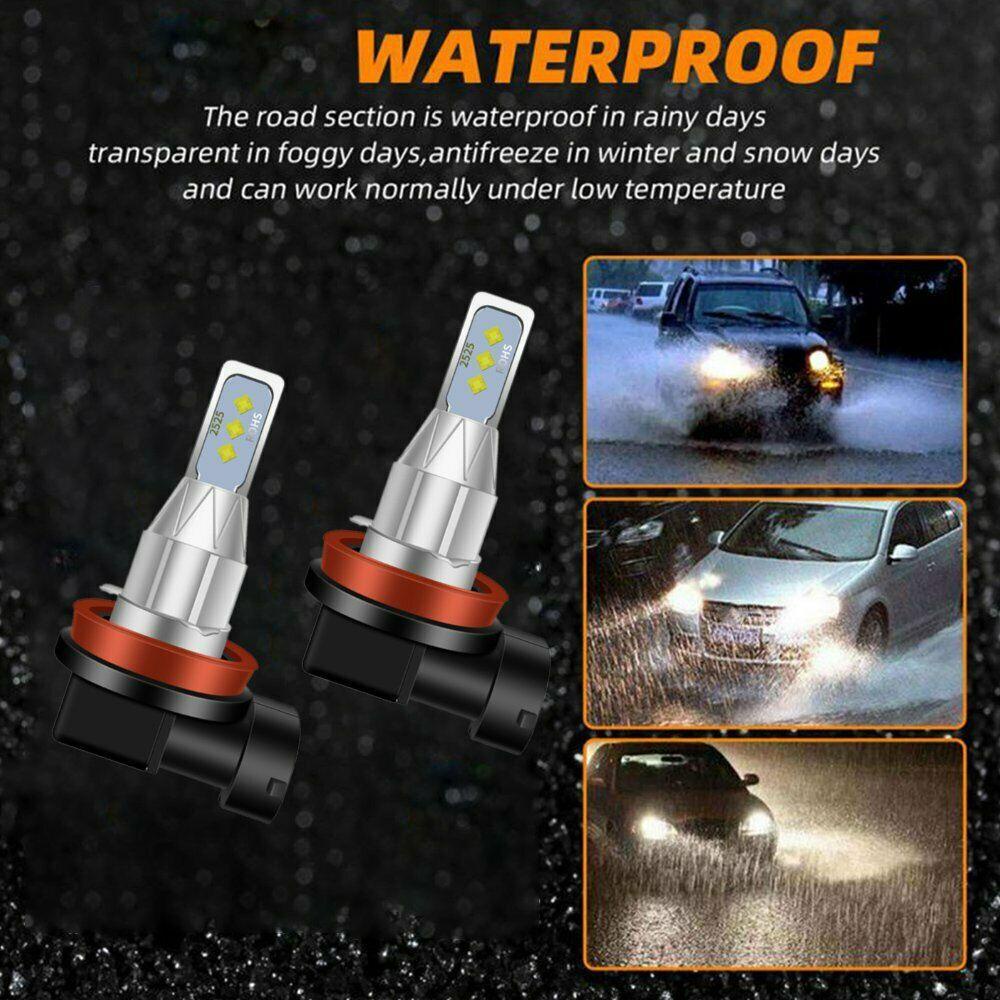 Set 2 Đèn Pha LED Mini Bằng Hợp Kim Nhôm Chuyển Đổi Tự Động 360 Độ Cho Xe Hơi