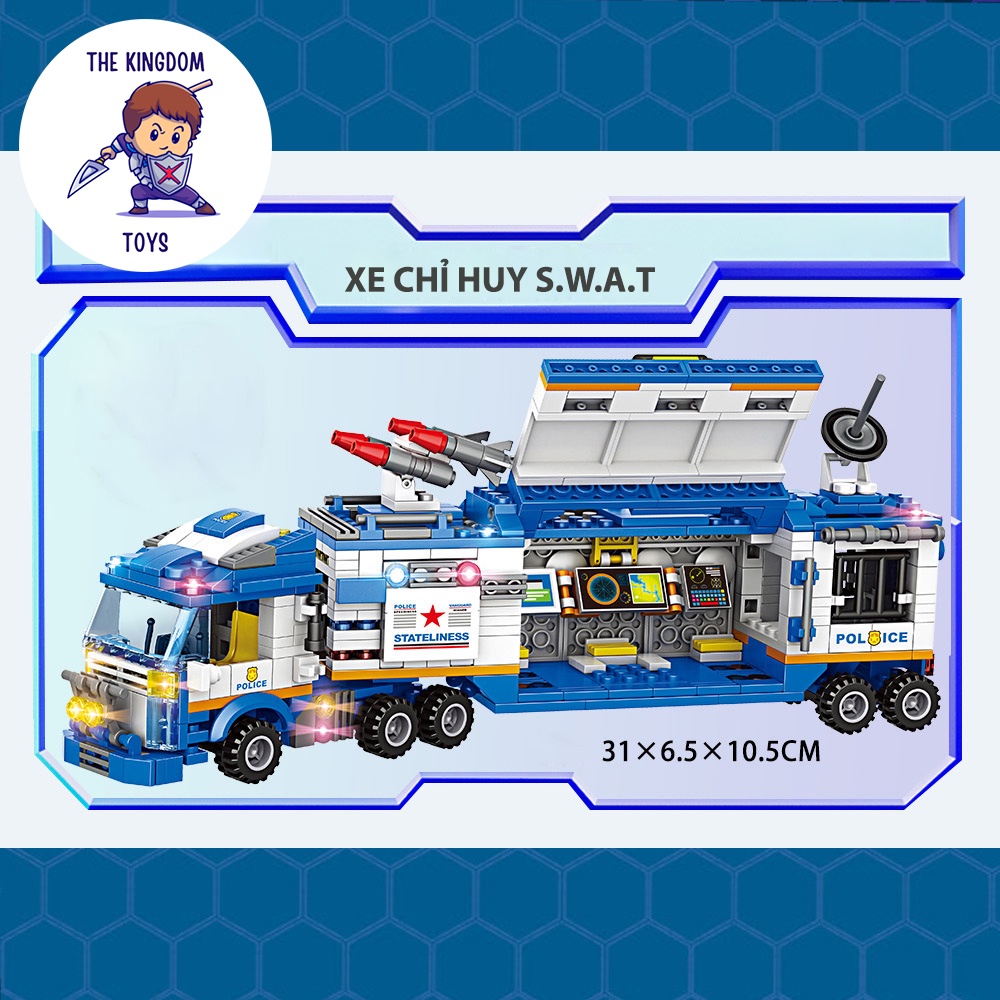 Đồ Chơi Lắp Ráp Kiểu Cảnh Sát SWAT ROBOT Rô Bốt / Máy Bay Trực Thăng / Xe Chỉ Huy / Cảnh Sát Đặc Nhiệm PX401