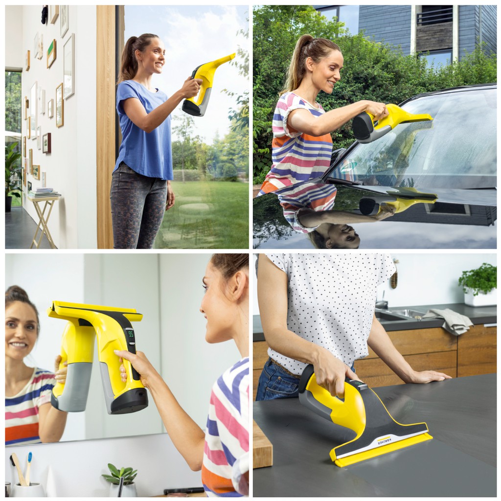 Combo máy lau kính Karcher WV6 + Khăn lau + Nước lau kính