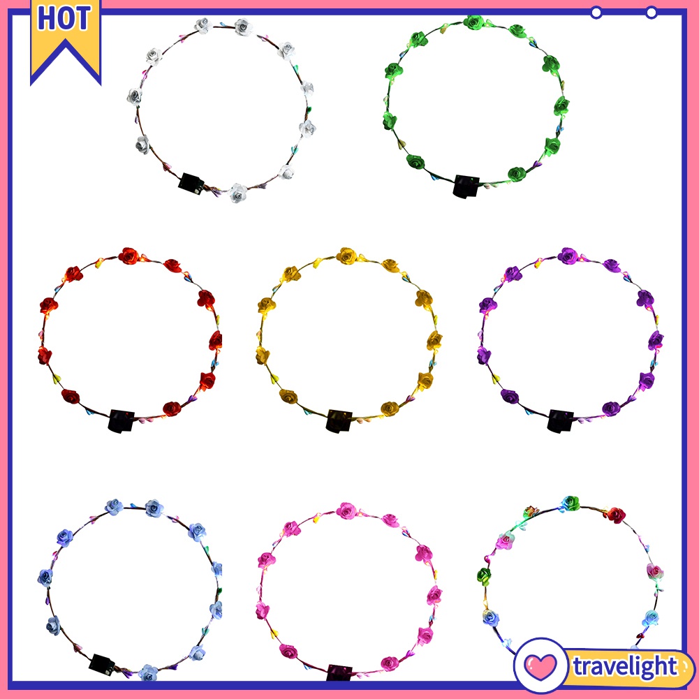 Vòng hoa đội đầu có đèn LED cho nữ