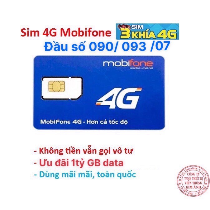 Sim Mobifone gói Ba khía không tiền vẫn gọi vô tư, ưu đãi 1 Tỷ GB data, Sim mobi hàng chính hãng