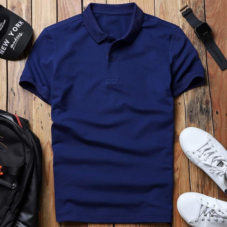 Áo thun nam cộc tay,Áo phông cổ bẻ trơn polo,dáng slimfit kiểu dáng hàn quốc | BigBuy360 - bigbuy360.vn