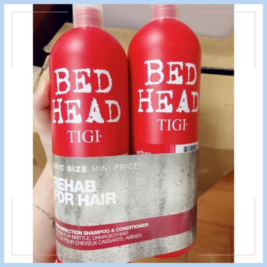 TIGI BED HEAD ĐỎ - CẶP DẦU GỘI + XẢ PHỤC HỒI HƯ TỔN - 2 CHAI 750ML Chuẩn chính hãng USA