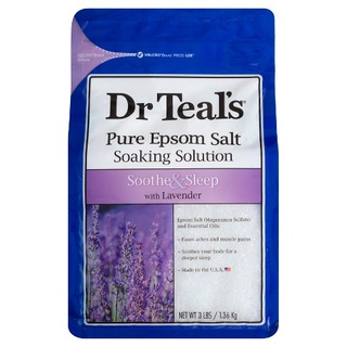 Muối tắm giảm căng thẳng hiệu Dr Teal's Pure Epsom Salt Soaking Solution - Hàng nhập Mỹ 1.36kg