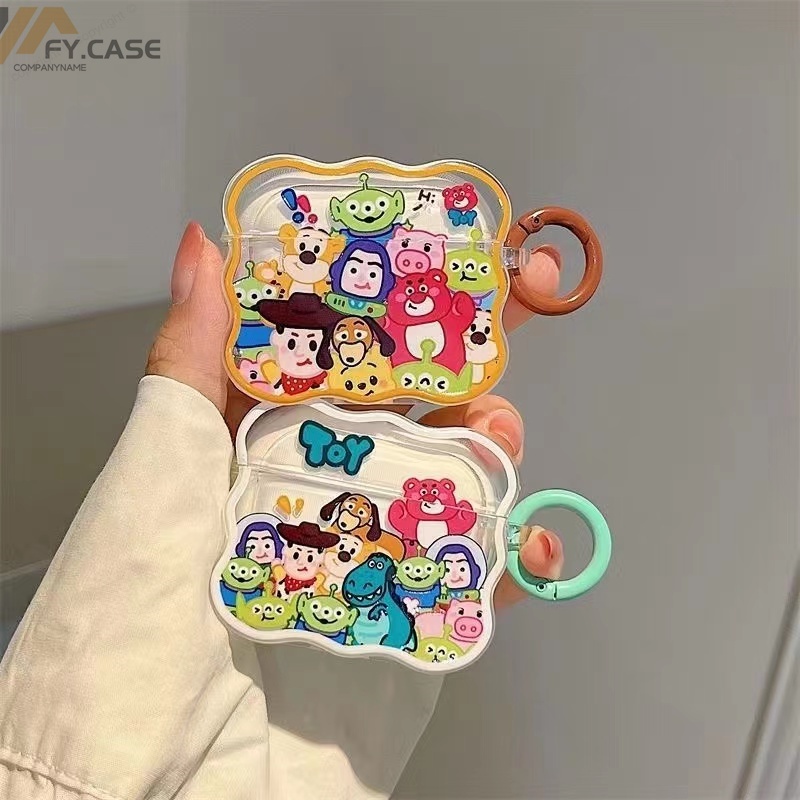 Vỏ Bảo Vệ Hộp Sạc Tai Nghe Bluetooth Không Dây AirPods 1 2 3 Pro Bằng Silicon Mềm Chống Sốc Họa Tiết Toy Story Viền Lượn Sóng