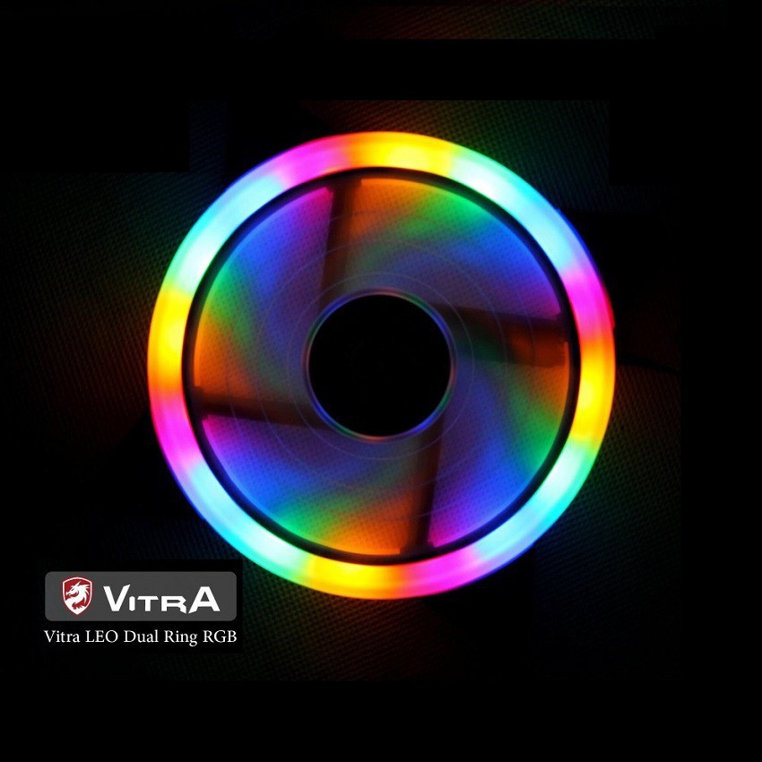 Quạt tản nhiệt Vitra Leo Dual Ring RGB 12cm