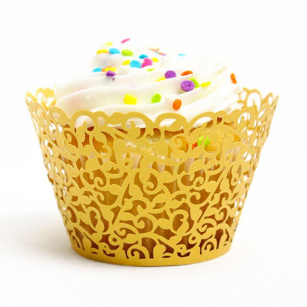 LONTIME Set 10 / 50 Cốc Giấy Đựng Kem Trang Trí Bánh Cupcake Tiện Dụng