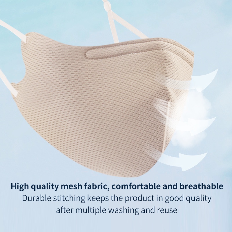 Khẩu Trang cotton 3 Lớp Chống Gió Chống Bụi Thoáng Khí Có Thể Tái Sử Dụng