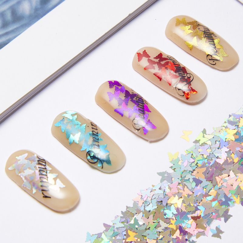 Sa Set 12 Hộp Kim Tuyến Hình Bướm Trang Trí Mỹ Phẩm