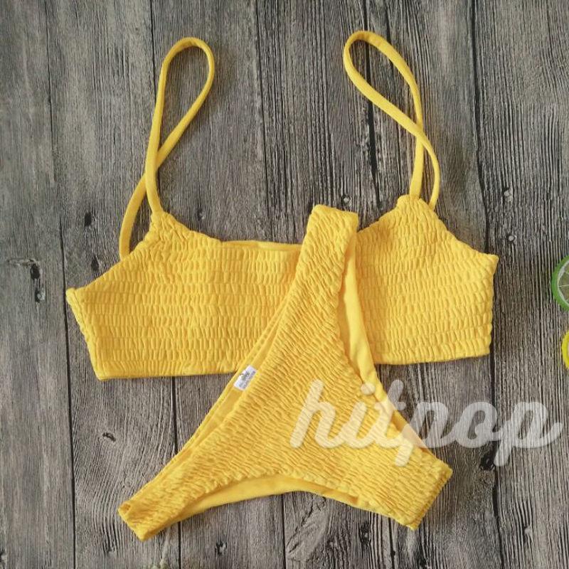Bikini màu trơn thiết kế gợi cảm dành cho nữ