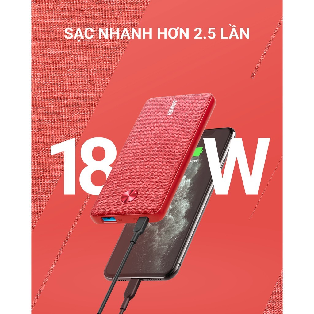 Pin sạc dự phòng ANKER PowerCore III Sense 10K 10000mAh - A1231 bọc vải farbic