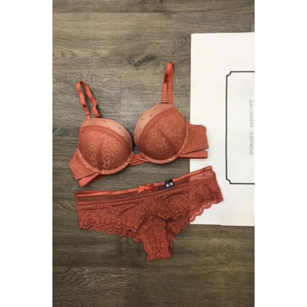 Bộ đồ lót Vicky ren mút kép siêu đẩy - BL