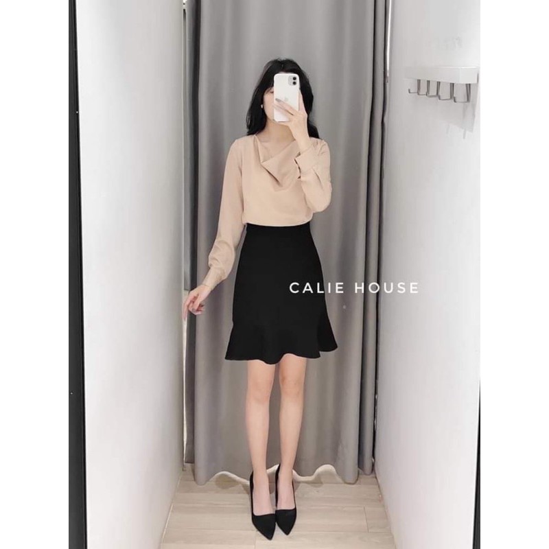 ÁO ĐŨI LỤA TAY DÀI CỔ ĐỔ | BigBuy360 - bigbuy360.vn