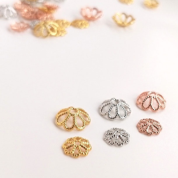 [CHR10] - Phụ kiện trang sức (DIY) - Gói 20 hạt Charm hoa 8 cánh bao ngăn cách hạt làm vòng cổ vòng tay