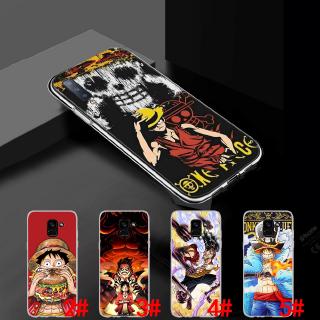 Ốp điện thoại TPU mềm trong suốt hình 124Q One Piece Luffy cho Samsung A5 A6 Plus A7 A8 A9 2017 2018 M10 M20 M30 M40