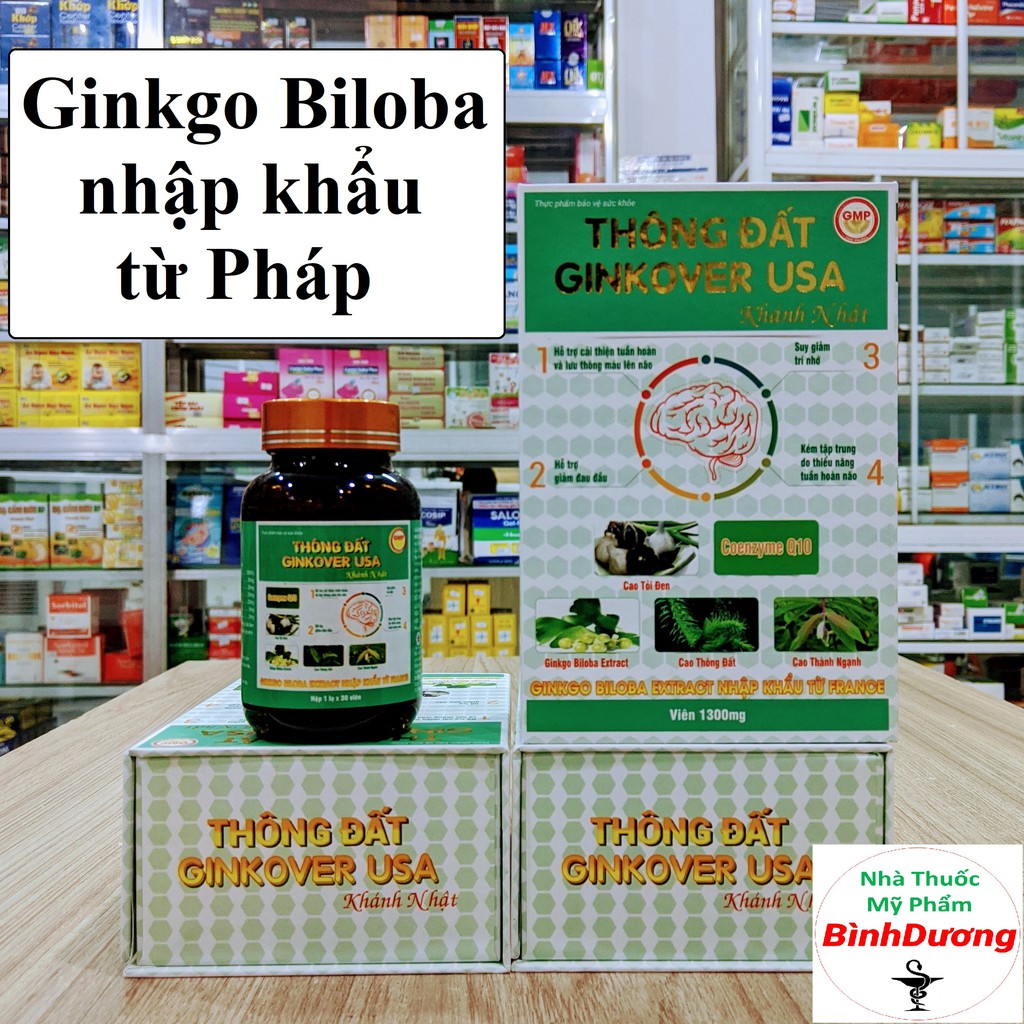 Thông Đất Ginkover USA - Lưu Thông Máu Lên Não, Giảm Đau Đầu, Chóng Mặt, Giúp Ngủ Ngon  - FreeShip