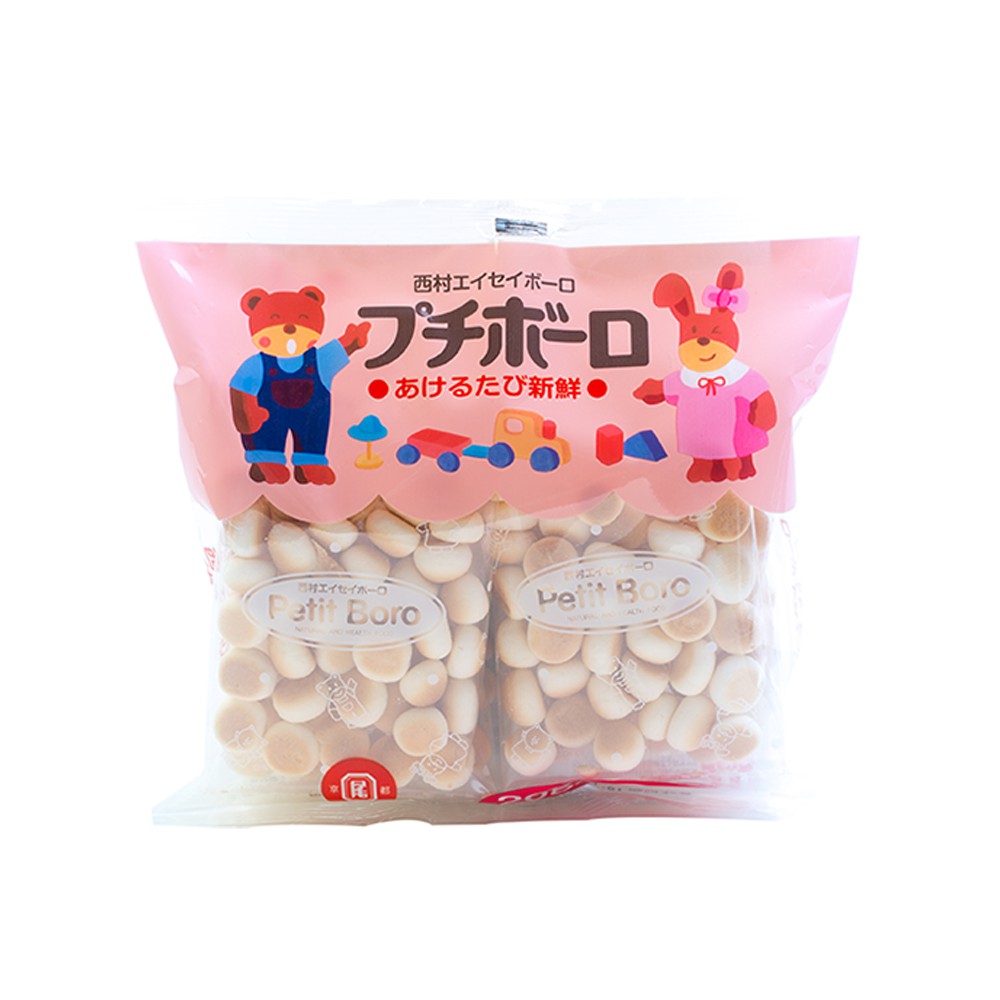 Bánh viên PETIT BORO Nhật 6 gói 120g, giàu chất xơ canxi, trẻ 7 tháng tuổi ngậm 5 giây tan