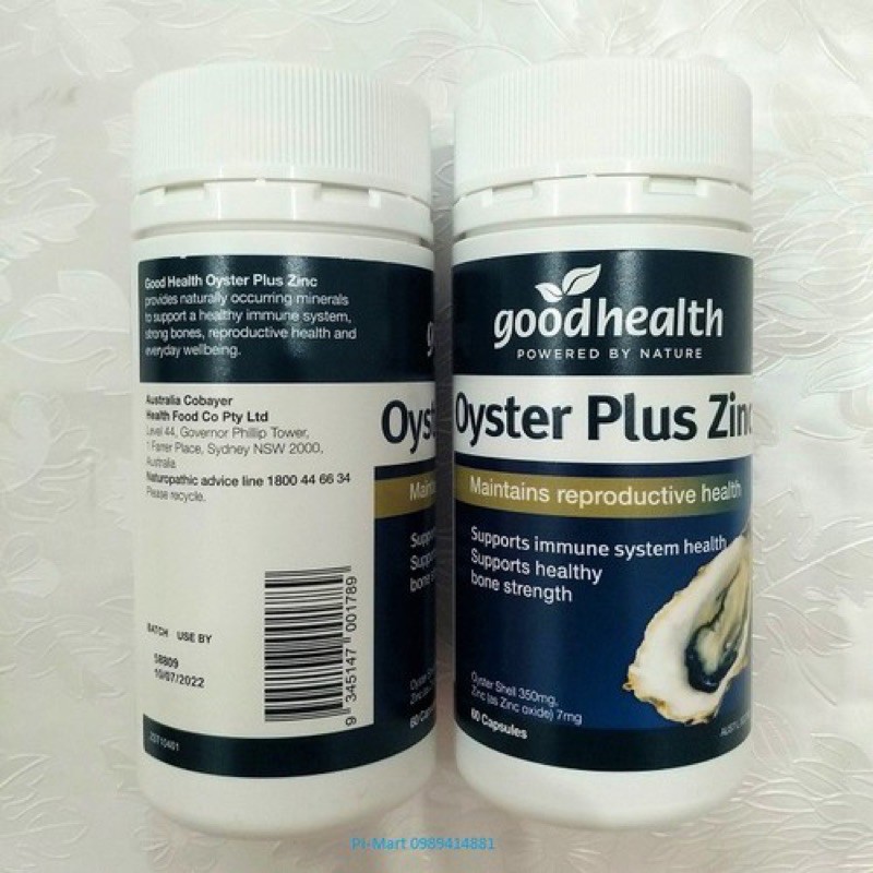 Tinh chất hàu biển Úc Oyster Plus Zinc 60 viên