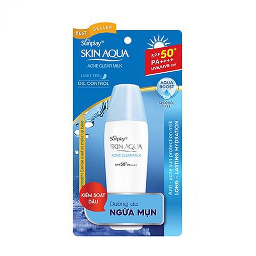Kem chống nắng dưỡng da ngừa mụn Sunplay Skin Aqua Acne Clear Milk SPF50+, PA++++ [mới] [Sale] [Mới 2021]