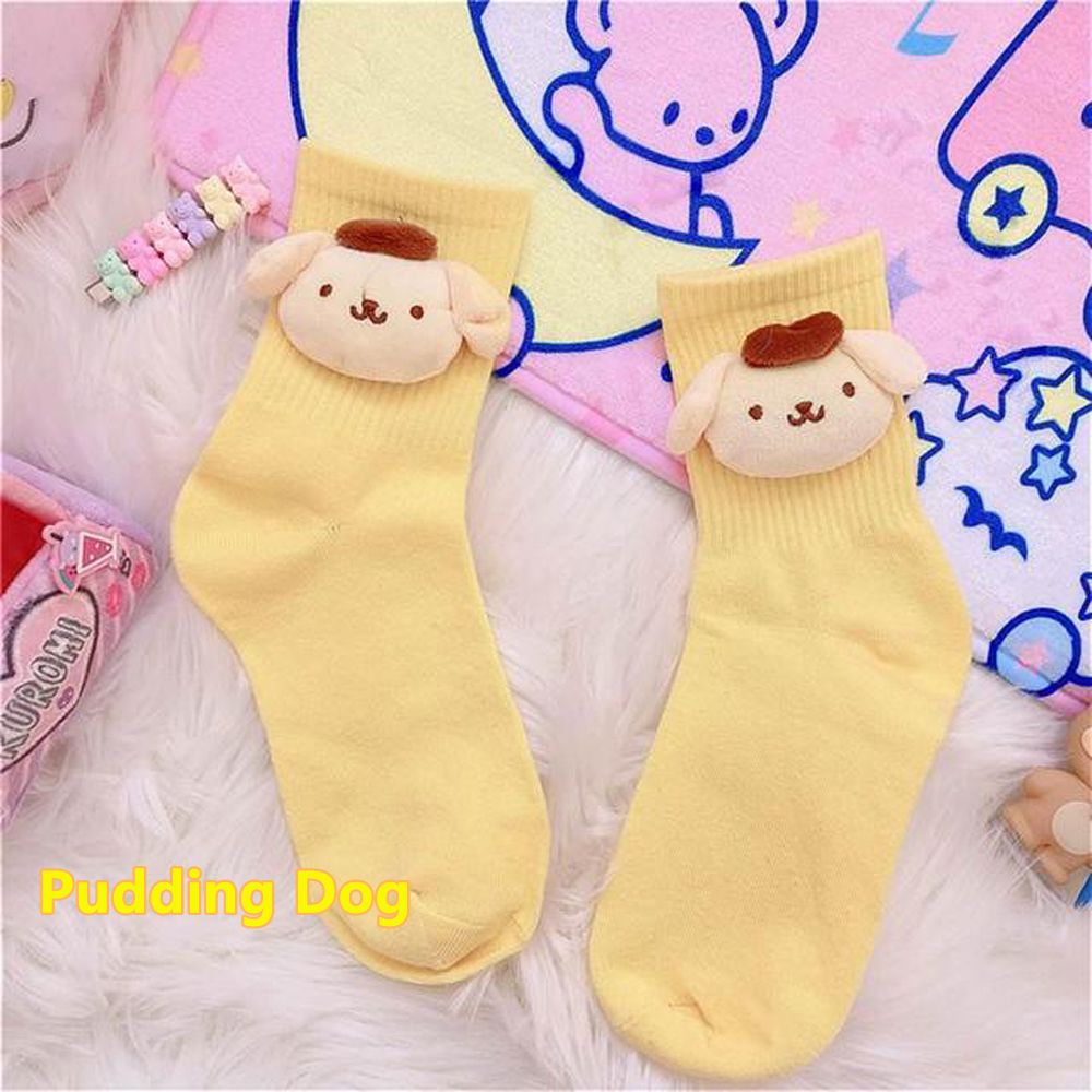 Vớ cotton hình chú chó Cinnamoroll nhồi bông dễ thương nhiều màu cho bé
