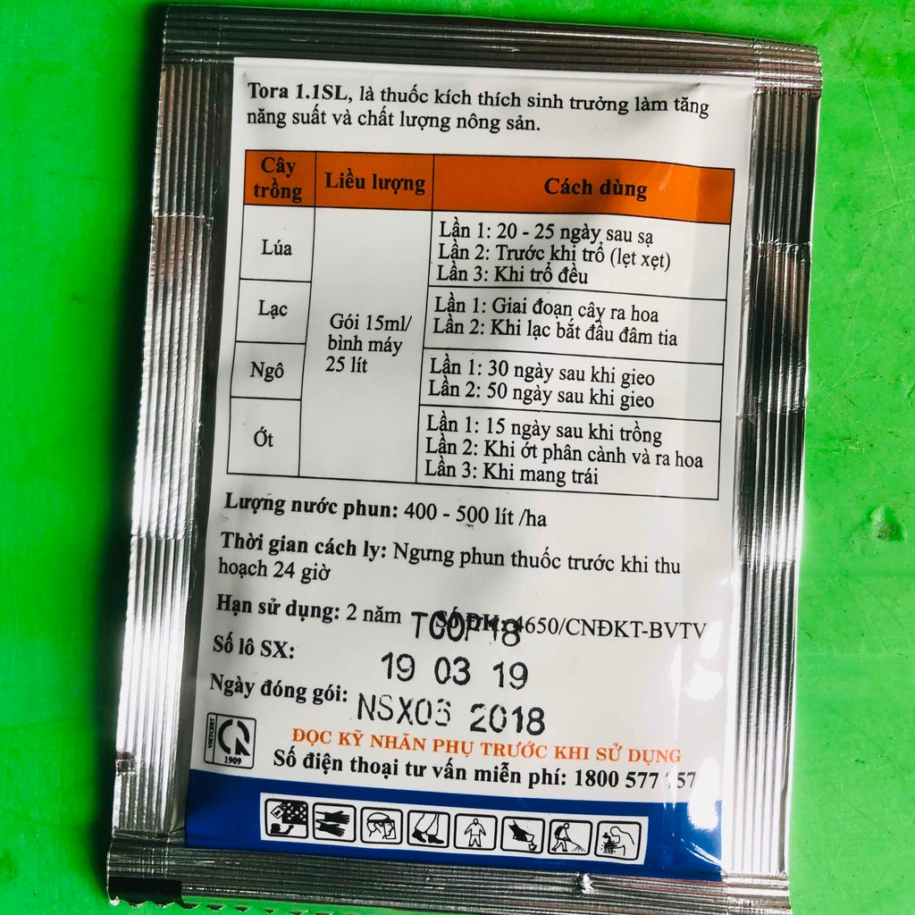 01 gói TORA 1.1SL 15ML Chế phẩm điều hòa sinh trưởng cây trồng