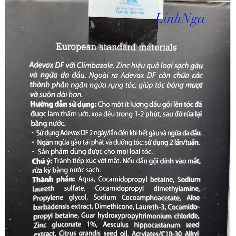 Dầu gội sạch gàu, hết ngứa, ngăn rụng tóc Adevax DF