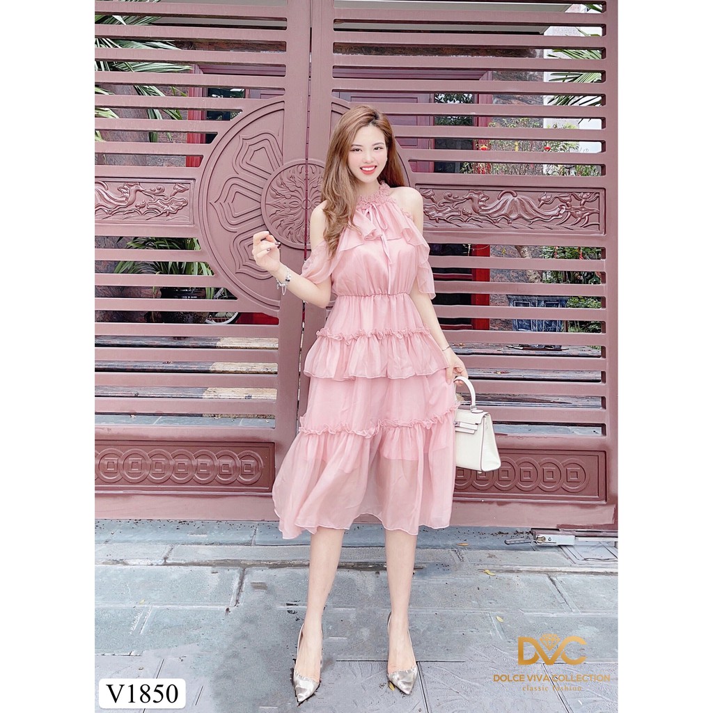 Váy maxi be khoét vai V1850 - Đẹp Shop DVC (Kèm ảnh thật trải sàn do shop tự chụp)