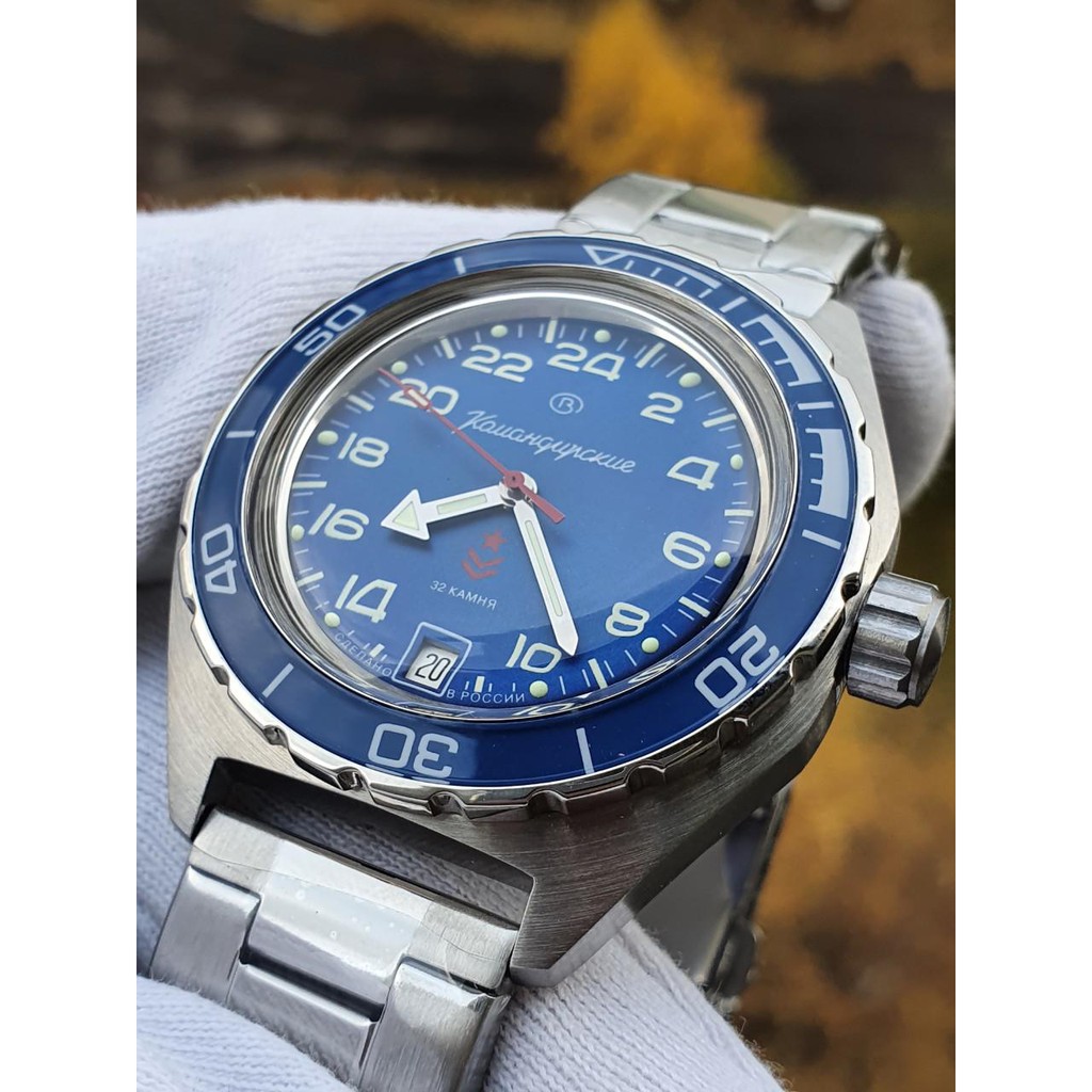 Đồng hồ Nga Vostok komandirskie chống nước tốt 650547. Đồng hồ nam Vostok máy cơ tự động, size mặt 42 chống nước 20ATM