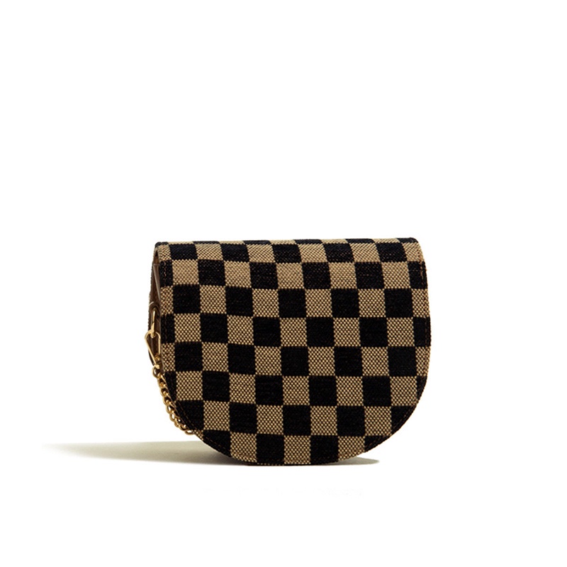 IELGY Túi đeo chéo vai họa tiết ô vuông thời trang sành điệu cho nữ